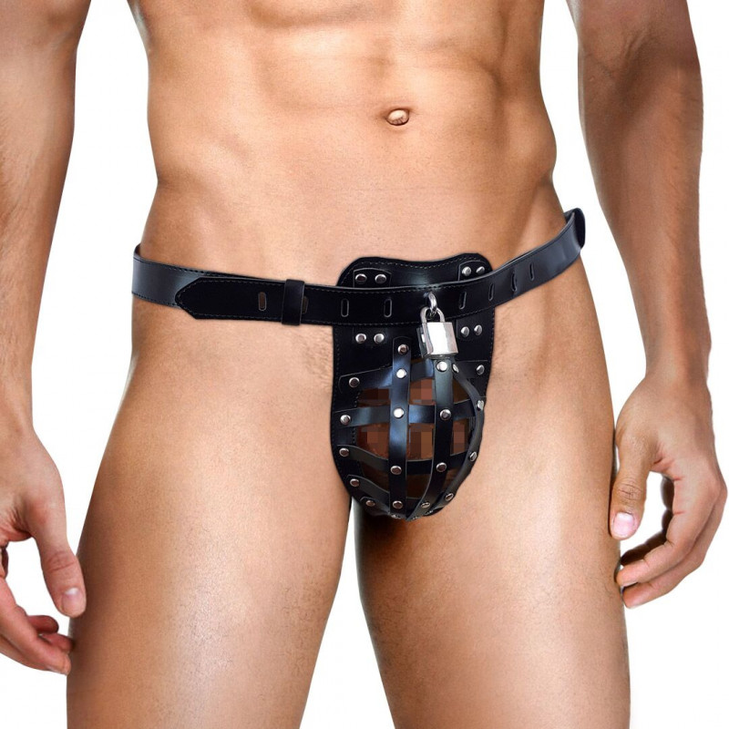 Чоловічий пояс вірності Art of Sex Vartal, вид збоку, демонстрація конструкції