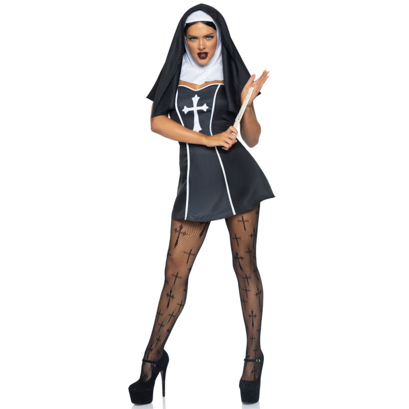 Жіночий костюм черниці Leg Avenue Naughty Nun, крупний план текстури тканини