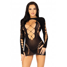 Платье мини Leg Avenue Long sleeve cut out mini dress One size Black