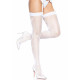 Панчохи-сітка Leg Avenue Butterfly зі швом ззаду, вид збоку, білий колір