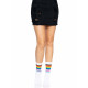 Ближчий план дизайну райдужних жіночих шкарпеток Leg Avenue Pride Crew Socks