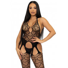 Бодістокінг мереживний Leg Avenue Net suspender bodystocking One size Black