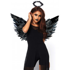 Крила чорного ангела Leg Avenue Angel Accessory Kit Black, крила, німб — Keks-Hub