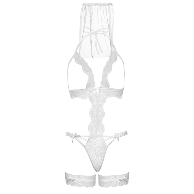 Аксесуари до костюма нареченої Leg Avenue: фата та підв'язка