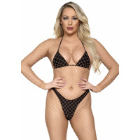 Бодістокінг Leg Avenue у велику сітку, довгий рукав, One size, Nude