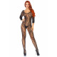 Жіноче бодістокінг Leg Avenue Swirl Lace Bodystocking Black, вид збоку, що підкреслює фігуру