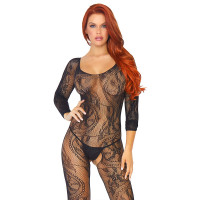 Бодистокинг Leg Avenue Swirl Lace Bodystocking One size Black