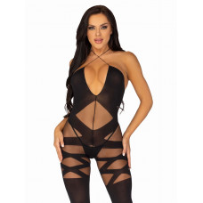 Бодістокінг Leg Avenue Illusion halter bodystocking One size Black