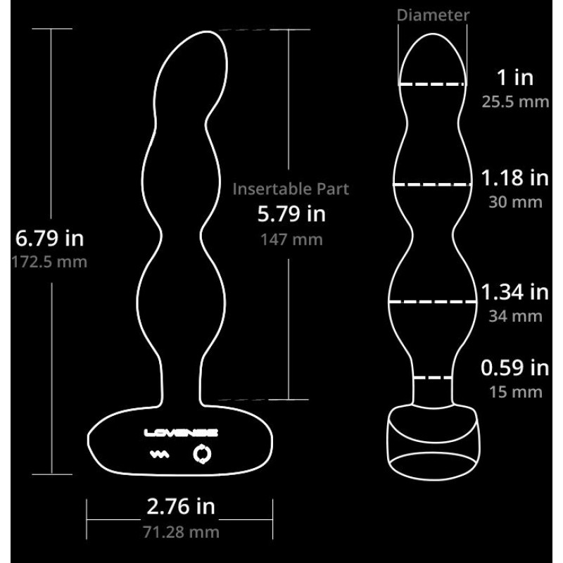 Анальне намисто Lovense Ridge в дії, демонстрація вібрації та обертання