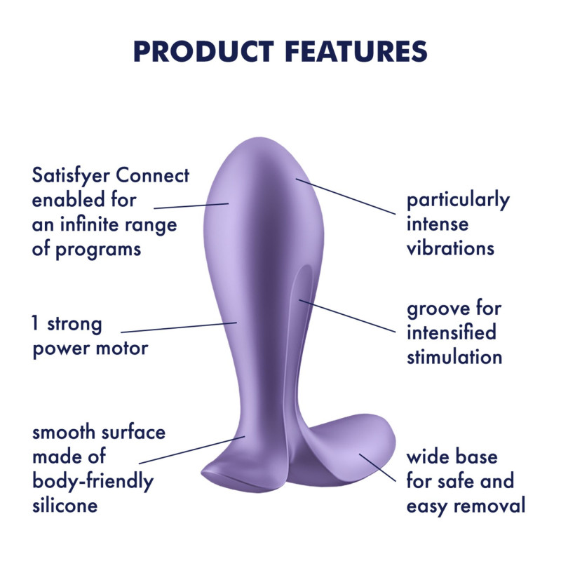 Анальна смарт-вібропробка Satisfyer Intensity Plug Purple, в контексті використання, натяк на функціонал