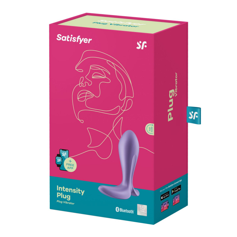 Анальна смарт-вібропробка Satisfyer Intensity Plug Purple, повний комплект, включаючи зарядний пристрій