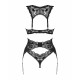 Комплект білизни Obsessive Donna Dream 3-pcs set XS/S Black - упаковка