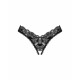 Детальний вигляд мережива на стрінгах Obsessive Donna Dream crotchless thong XS/S Black