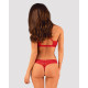 Червоний комплект білизни Obsessive Lacelove cupless 2-pcs set XS/S: вид збоку
