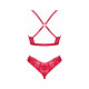 Червоний комплект білизни Obsessive Lacelove cupless 2-pcs set XS/S: на моделі