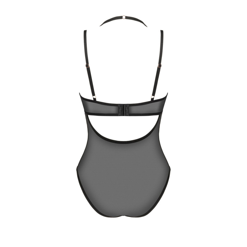 Подвійні бретелі чорного боді Obsessive Selinne, вид зблизька