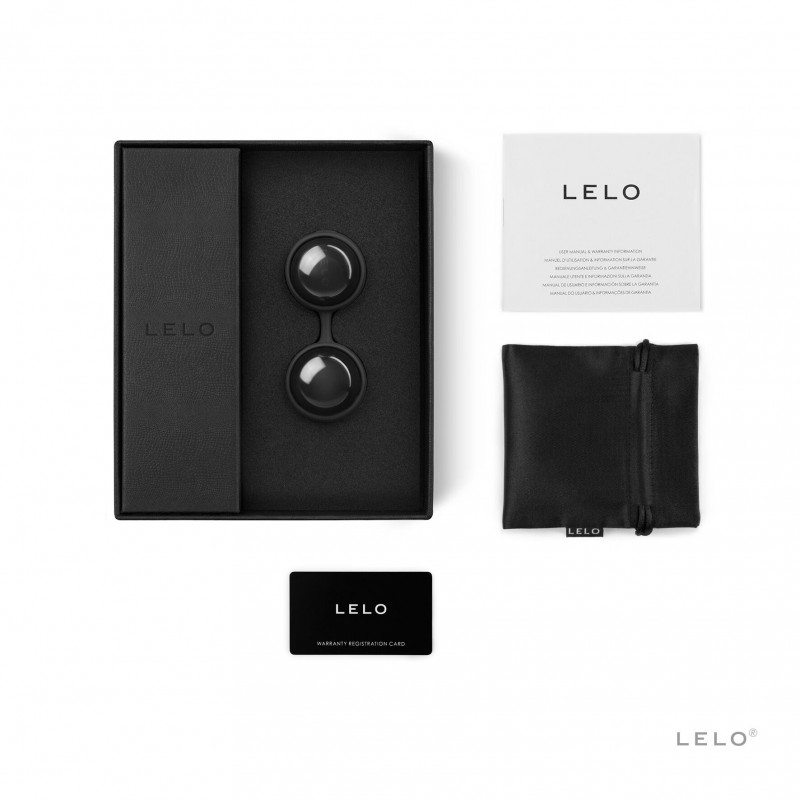 Вагінальні кульки LELO Luna Beads Noir Black, вид збоку, демонстрація форми та розміру