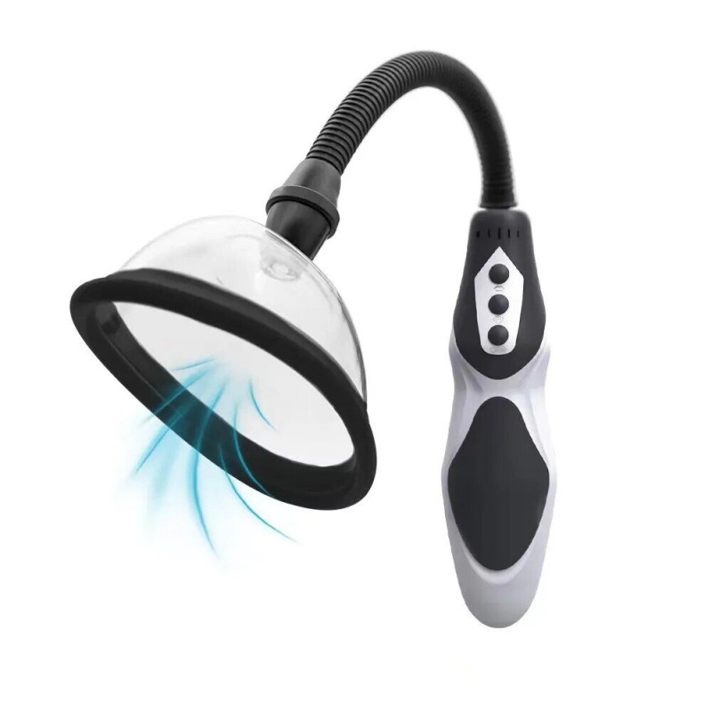 Автоматична вакуумна помпа Men Powerup Passion Pump для вульви, вид збоку – ілюструє зручну форму та розмір пристрою.