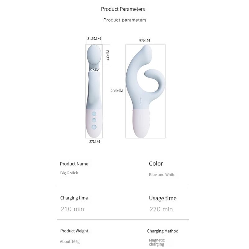 Вібратор-кролик KISSTOY Big G Blue, текстура поверхні, приємна на дотик