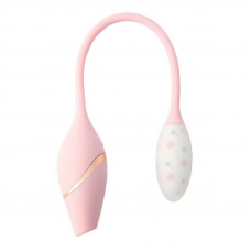 Віброяйце KISSTOY Cathy Mini з вакуумним стимулятором, гнучке зчеплення, підігрів