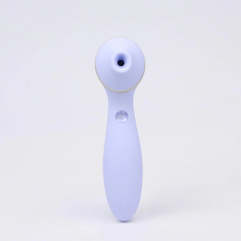 Вакуумний вібратор KISSTOY Polly Plus Purple з підігрівом, детальний вигляд збоку, гладка текстура