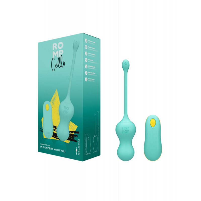 Комплектація віброяйця Romp Cello Light Teal