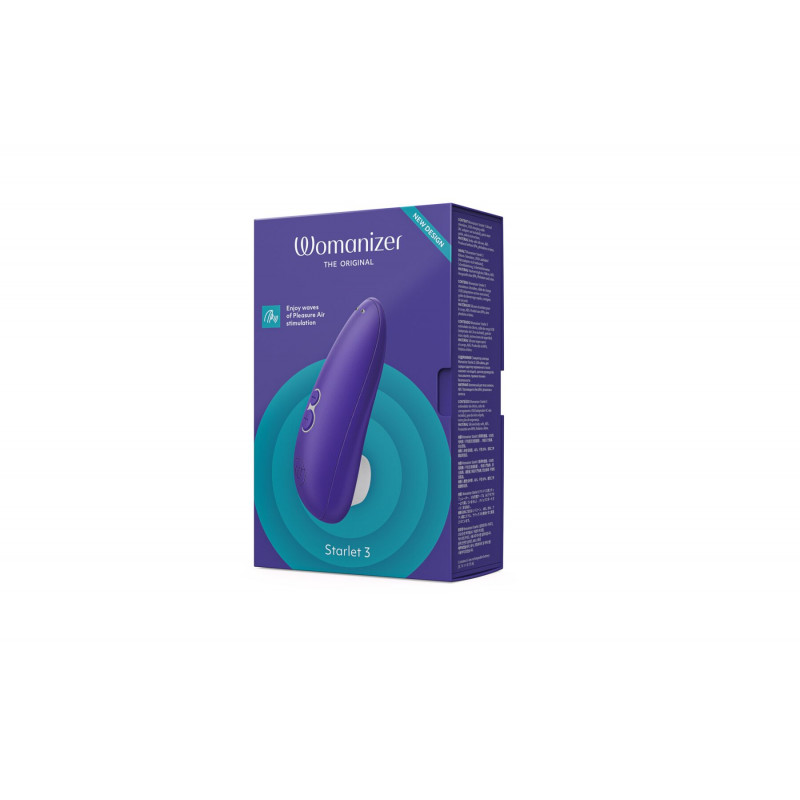 Womanizer Starlet 3 Індиго: детальний вигляд збоку, ергономічна форма, кнопка керування