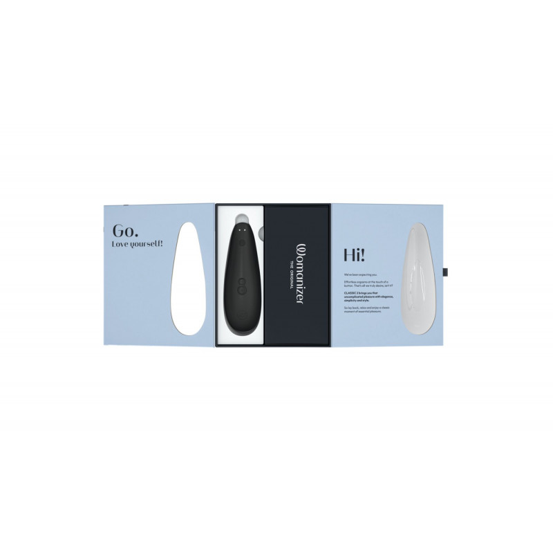 Деталі дизайну Womanizer Classic 2 Black: Якісні матеріали та чорне оздоблення