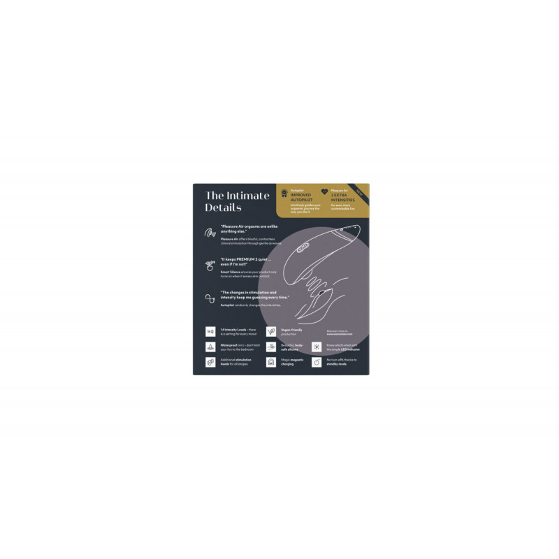 Вакуумний стимулятор Womanizer Premium 2 Black Autopilot Smart Silence у природному освітленні
