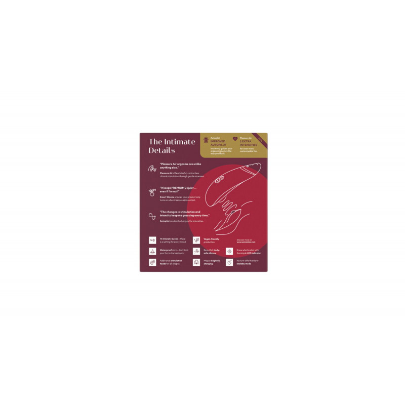 Womanizer Premium 2 Bordeaux: детальний вигляд насадки, що забезпечує вакуумний масаж