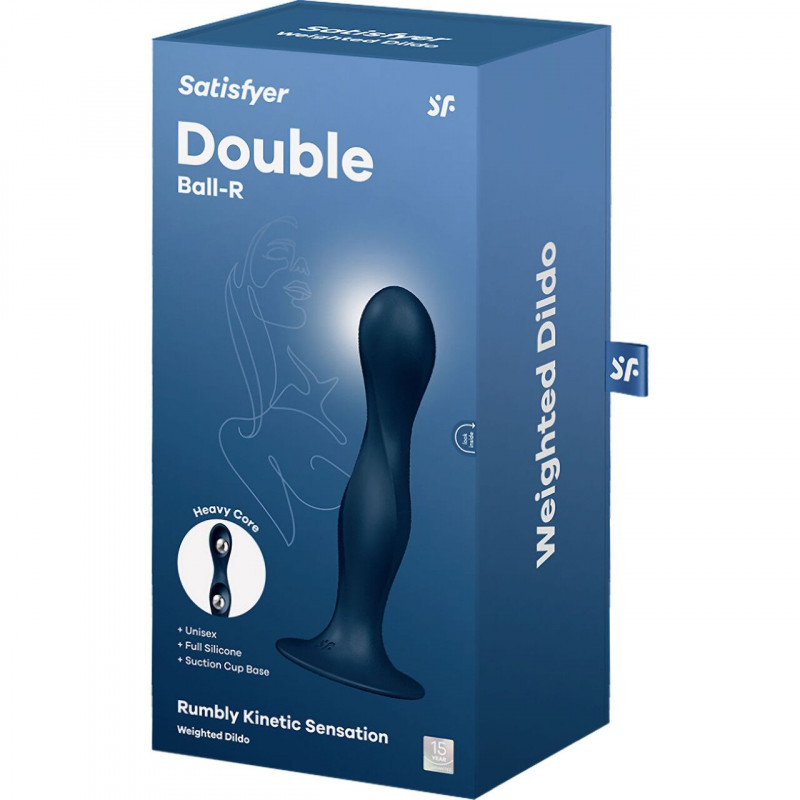 Упаковка дилдо Satisfyer Double Ball-R Dark Blue, темно-синій, унісекс