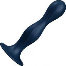 Дилдо Satisfyer Double Ball-R Dark Blue, унісекс, рухомі кульки, присоска — Keks-Hub