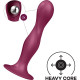Satisfyer Double Ball-R Red: Вигляд збоку, що демонструє гнучку текстуру та ергономічний дизайн