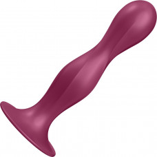 Дилдо Satisfyer Double Ball-R Red, унісекс, рухомі кульки, присоска — Keks-Hub