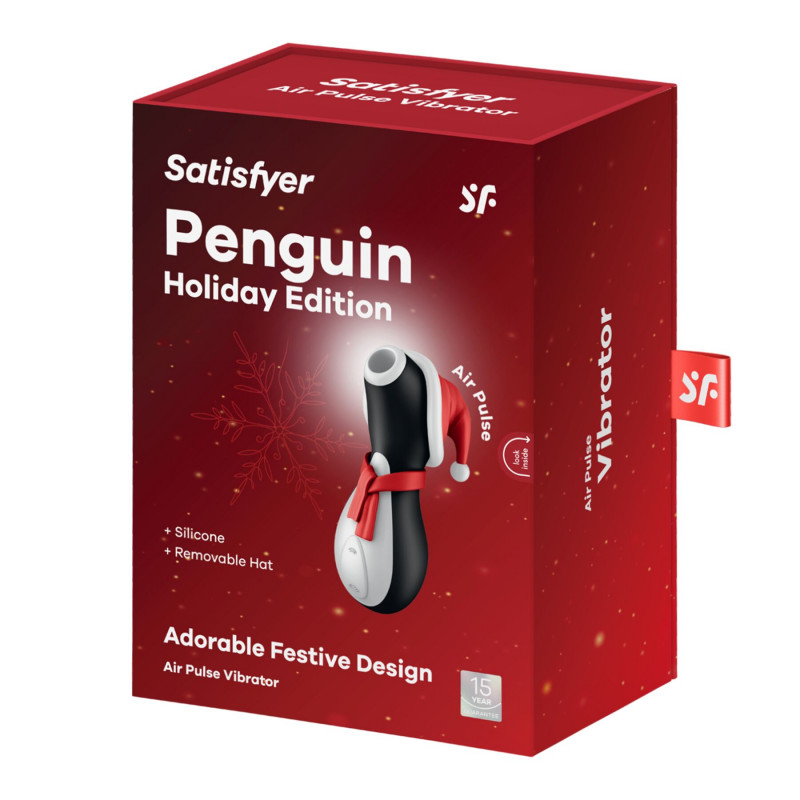 Satisfyer Penguin Holiday Edition в контексті святкової атмосфери, деталі дизайну