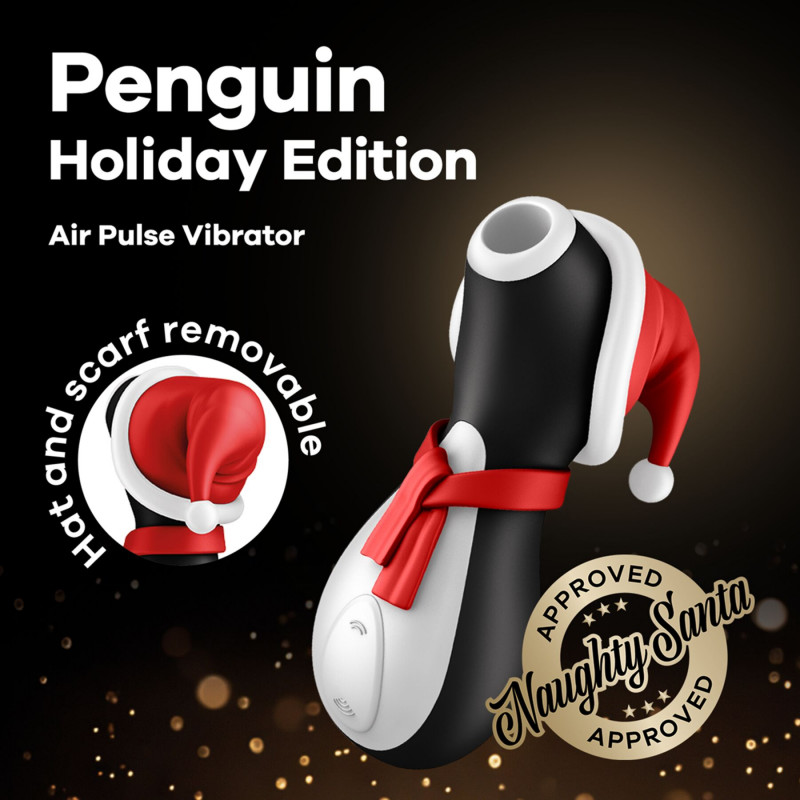 Вакуумний стимулятор Satisfyer Penguin Holiday Edition, демонстрація роботи технології