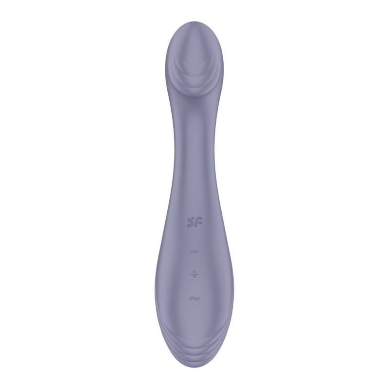 Вібратор Satisfyer G-Force Violet - детальний вигляд збоку, що демонструє його вигнуту форму для зручного доступу до точки G