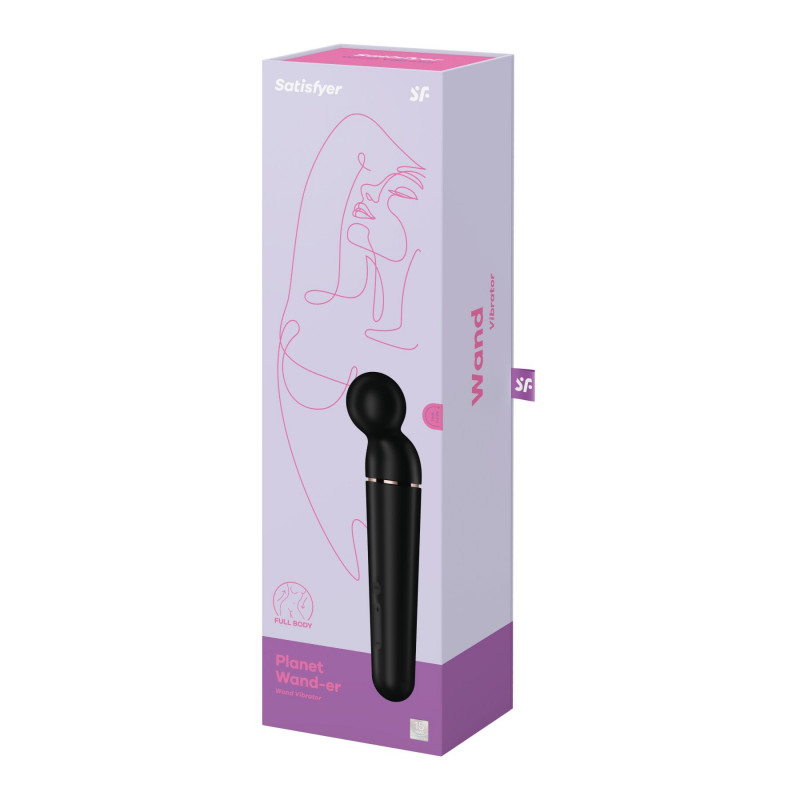 Комплектація вібромасажера Satisfyer Planet Wand-er, включаючи бездротовий зарядний пристрій