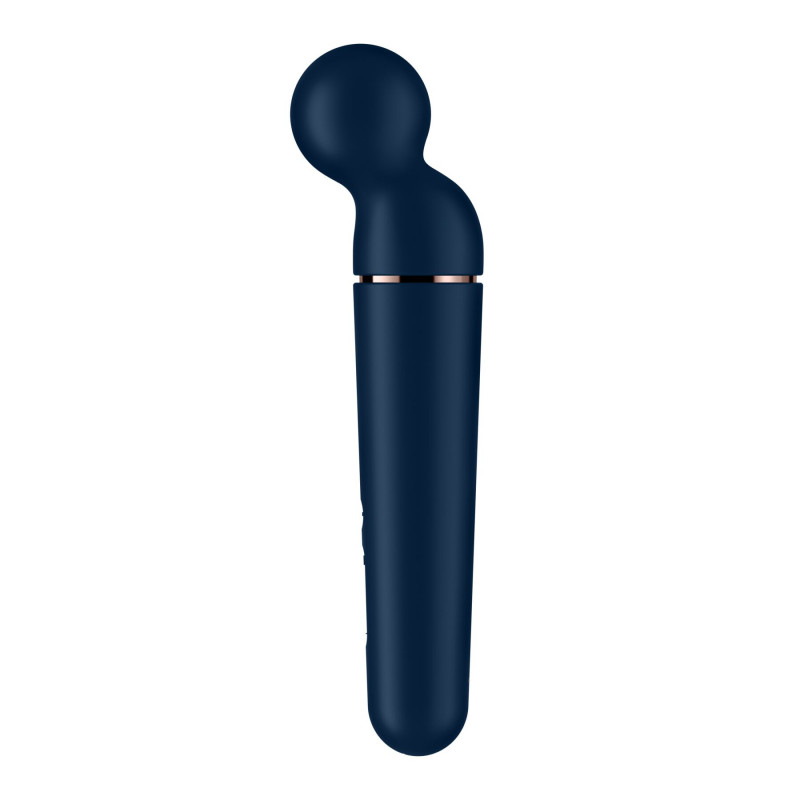 Вібромасажер Satisfyer Planet Wand-er Blue/Rosegold, детальний вигляд збоку, демонструє вигнуту форму