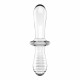 Satisfyer Double Crystal Transparent, вид збоку, демонстрація форми та розміру