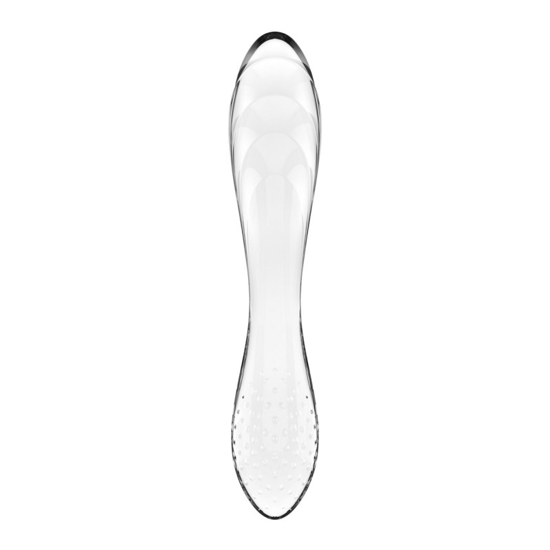 Satisfyer Dazzling Crystal Transparent - вигляд збоку, демонструє витончений дизайн