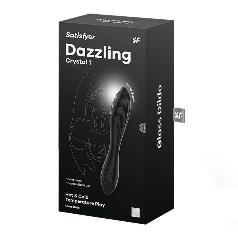 Детальний вигляд двостороннього скляного дилдо Satisfyer Dazzling Crystal 1 Black – акцент на якості