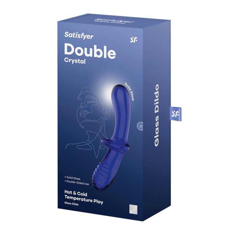 Satisfyer Double Crystal Light blue - універсальний розмір, ідеально підходить для будь-якого користувача, вигляд знизу