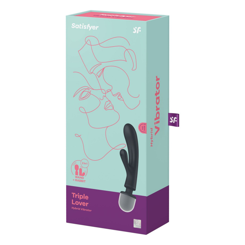 Satisfyer Triple Lover Grey - сірий колір, елегантний вигляд