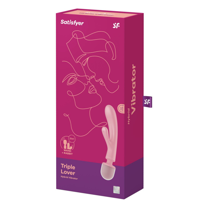 Satisfyer Triple Lover Pink: комплектація, що включає вібратор та зарядний пристрій