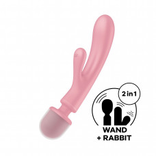 Вібратор-кролик Satisfyer Triple Lover Pink з вібромасажером та 3 моторами — Keks-Hub