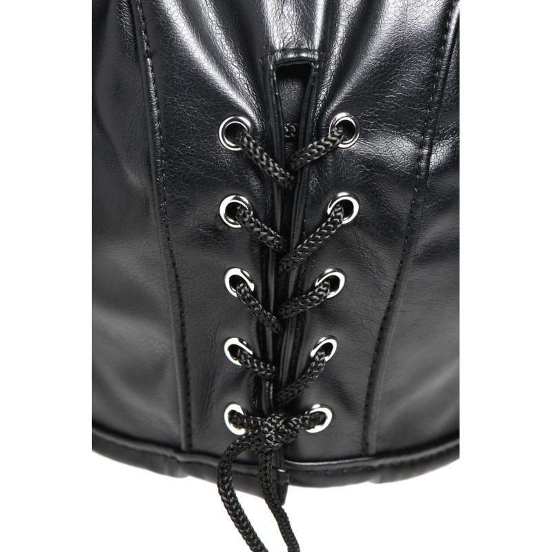 Бондаж-маска Master Series Dungeon Demon з рогами - акцент на рогах