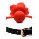 Червоний силіконовий кляп Master Series Blossom Rose Gag з ремінцями для фіксації