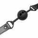 Деталі кляпа Bedroom Fantasies Breathable Silicone Ball Gag Чорний - текстура силікону