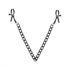 Затискачі для сосків Bedroom Fantasies Nipple Clamps with Chain Чорні — Keks-Hub